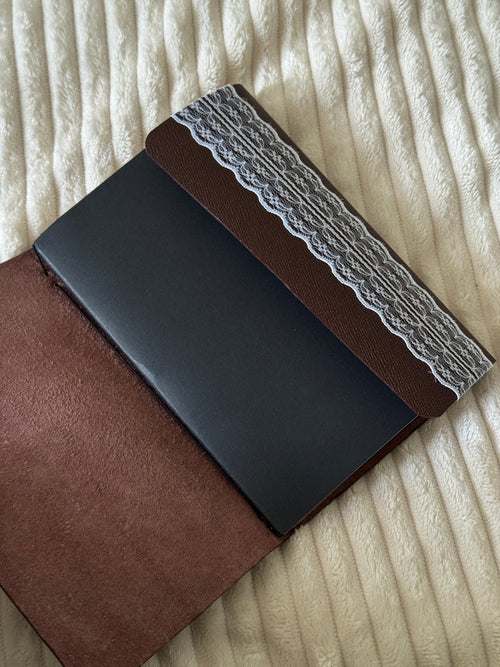 A5 Espresso Lace Leather Journal