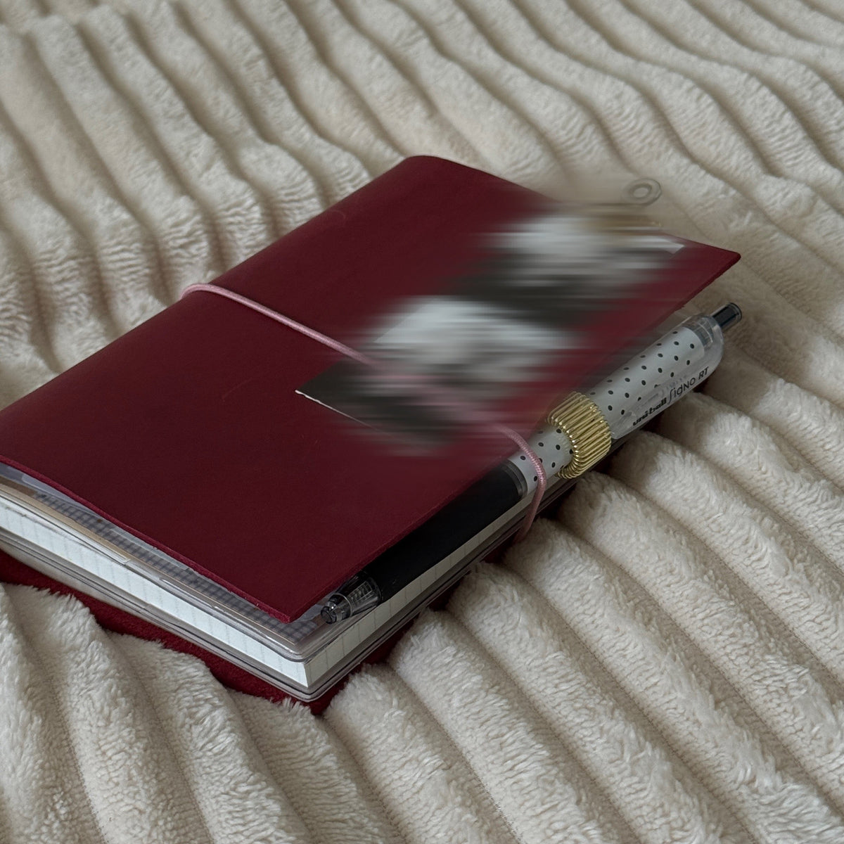BIFOLD A6 Red Velvet Lace Leather Journal