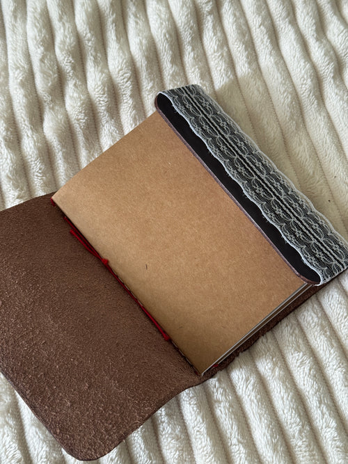 A6 Cinderwood Lace Leather Journal