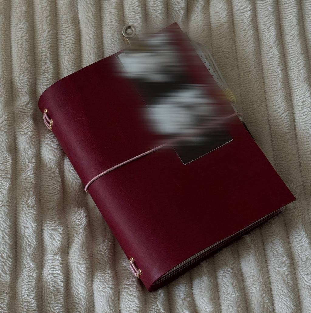 BIFOLD A6 Red Velvet Lace Leather Journal